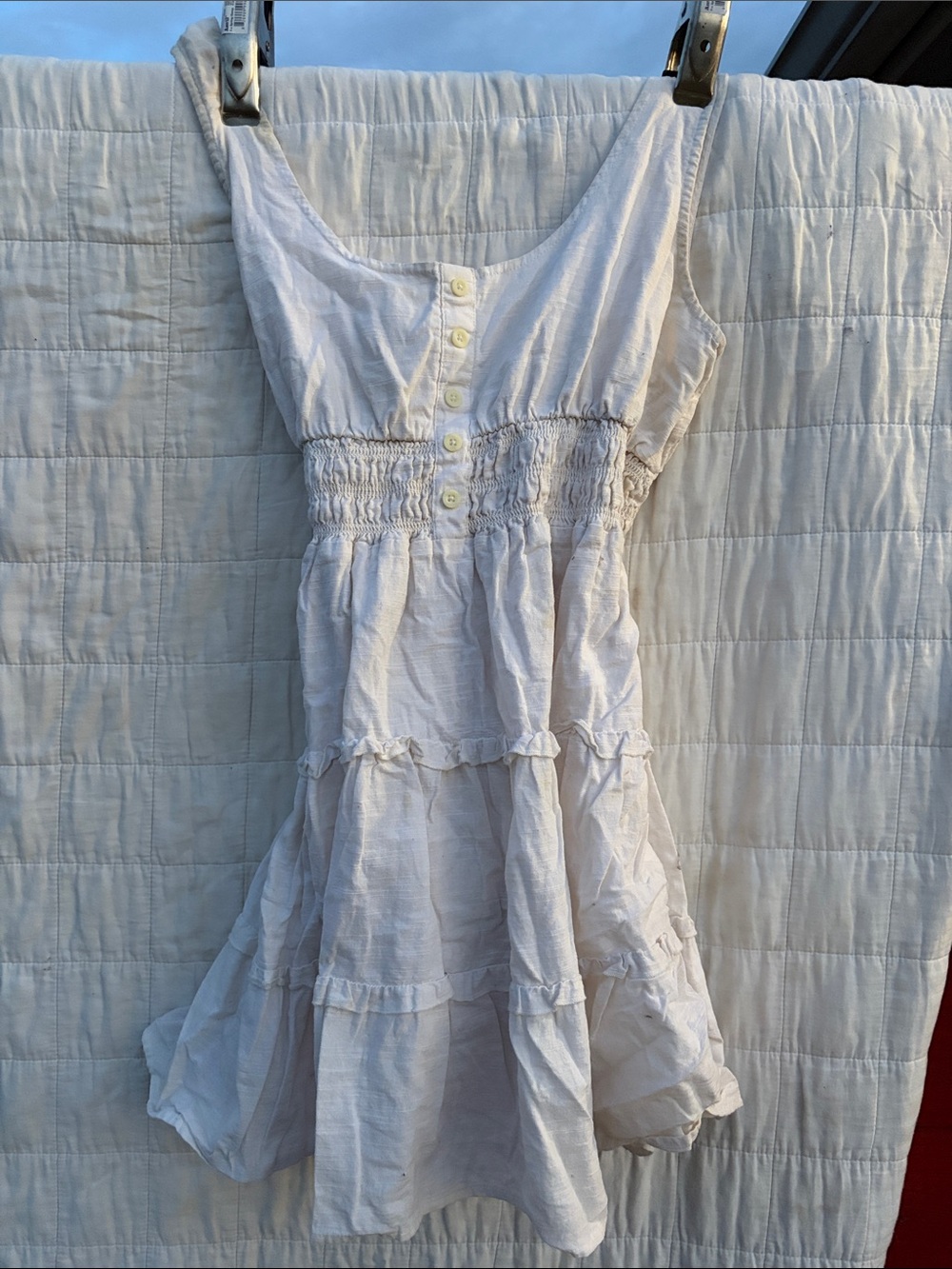 White Smocked Waist Tiered Sundress - Brand Unspecified urban outfitters y2k
